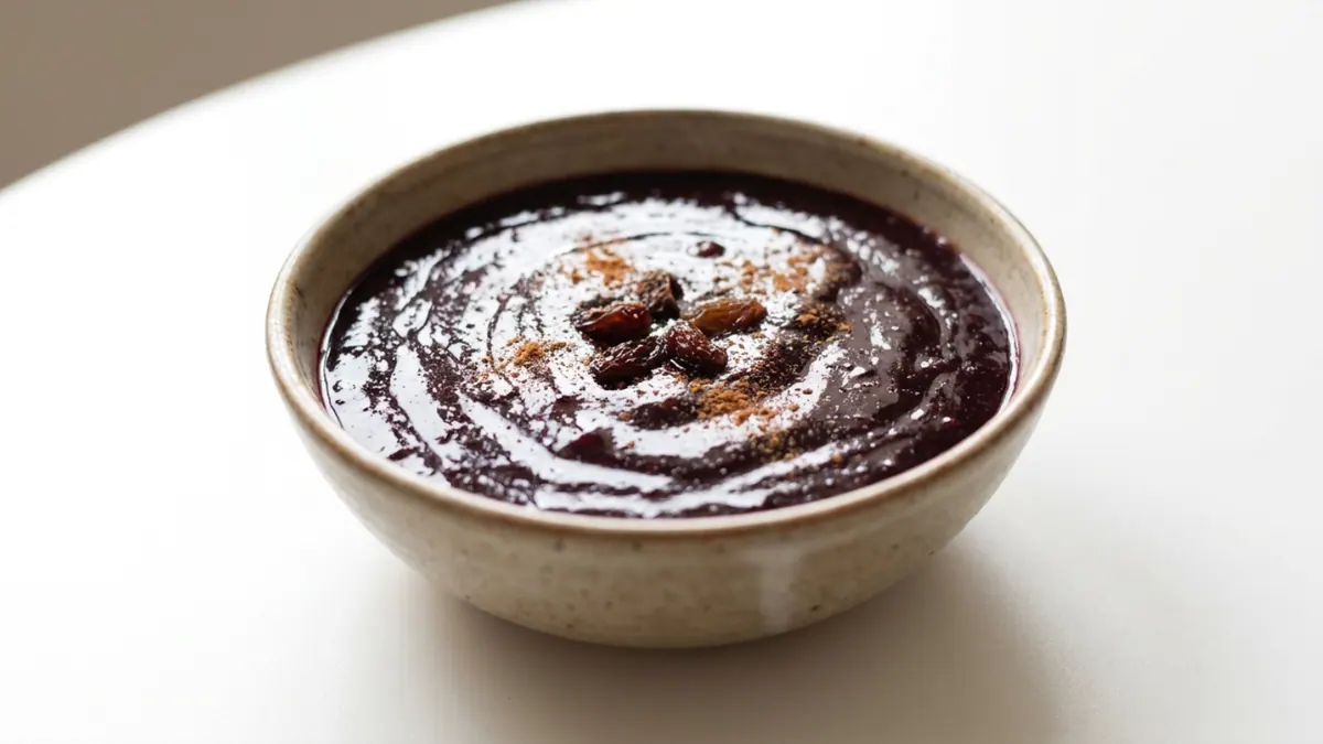 Mazamorra Morada — puréed texture, IDDSI Level 3