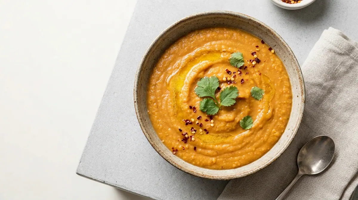 Creamy Red Dal Purée — puréed texture, IDDSI Level 4