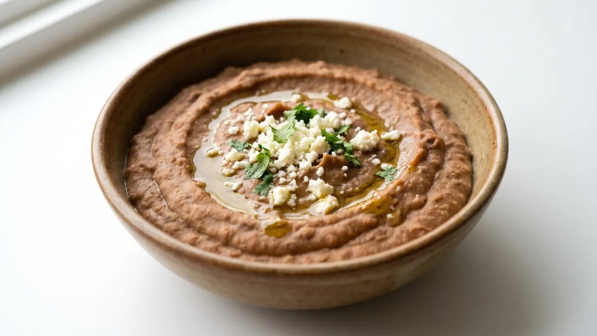 Smooth Refried Bean Purée — puréed texture, IDDSI Level 4