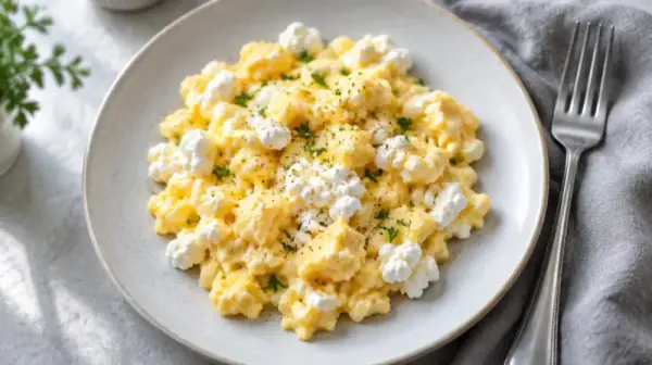 Soft Scrambled Egg with Cottage Cheese
